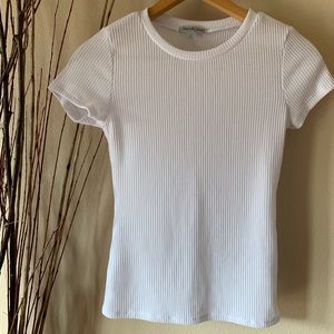 White Ribbed Top